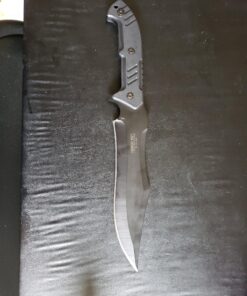 MTech USA – Fixed Blade Knife – Black Stainless Steel Blade with Black Carved G10 Handle, Full Tang, Includes 1680D Nylon Sheath - Hunting, Camping, Survival, Tactical, EDC – MT-20-39 46 A17UNWjnYEL