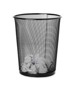 Alternative view of Rolodex Mesh Round Wastebasket, 11-1/2 Diameter x 14-1/4 H, Black (22351)