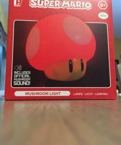 Paladone Super Mario Bros Mushroom Light with Sound, Nintendo Collectible Figure Lamp Gift for Fans, Themed Decor for Bedrooms or Gaming Rooms 25 A18 Y RIL