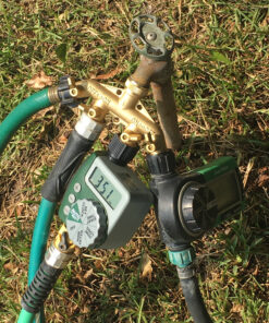 Morvat New & Improved Heavy Duty Brass 4 Way Splitter, Garden Hose Manifold Connector with Comfort Grip ON/OFF Valves, Adapter for Water Faucet & Spigot, Includes Washers, Teflon Tape & Mounting Kit 35 A188ZCB9qDL 1