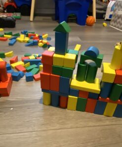 Melissa & Doug Wooden Building Block Set - 200 Blocks in 4 Colors and 9 Shapes 23 A19A7UilsSL