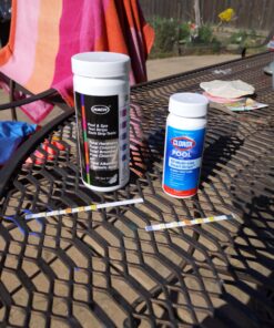 AquaChek 7-Way Pool and Spa Test Strips - Silver Pool Test Strips For pH, Total Chlorine, Free Chlorine, Bromine, Alkalinity, Total Hardness, and Cyanuric Acid - Water Quality Testing Kit (100 Strips) 1-Pack test strip 44 A19hfzGP0NL