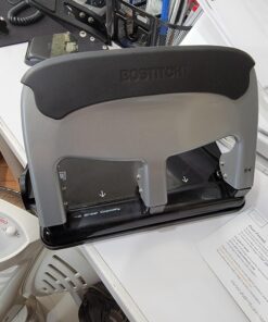 Bostitch Office EZ Squeeze Heavy Duty 3 Hole Punch, 40-Sheet Capacity, Use Less Force, Perfect for Home Office School Supplies, Sleek Design, Silver 1 52 A19n6wSjtL