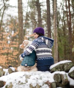 Kurgo Loft Dog Jacket, Reversible Dog Coat, Wear with Harness or Sweater, Water Resistant, Reflective, Winter Coat For Medium Dogs (Deep Violet, M) Deep Violet/Charcoal 34 A1ALktl QjL