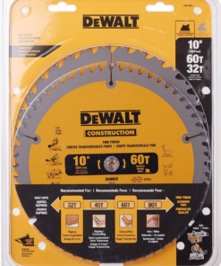 DEWALT 10-Inch Miter / Table Saw Blades, 60-Tooth Crosscutting & 32-Tooth General Purpose, Combo Pack (DW3106P5) Saw Blade Combo Pack, 10 In., 60/32T 40 A1ANYIELcVL