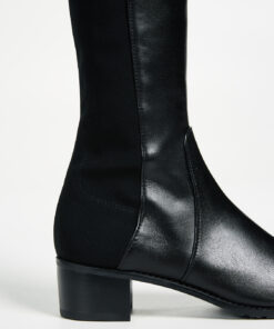 Stuart Weitzman Women's Reserve Tall Boots 4 Black Nappa/Stretch Gabardine 11 A1ASj4nHCUL