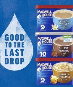 Maxwell House International French Vanilla Café-Style Instant Coffee Beverage Mix (4 ct Pack, 8.4 oz Canisters) 8.40 Ounce (Pack of 4) 13 A1AsrQubcmS