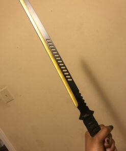 Wartech K1020-65-GD 440 Stainless Steel Full Tang Blade Ninja Hunting Machete Sword with Throwing Knives (2 Piece), 27", Gold 7 A1BBpS7tY9L