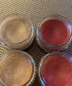 4pc Beauty Treats Lip Scrub with Almond Creme Wild Apple Vanilla Bean Dark Cherry All 4 Full Set 26 A1BSBK tTL