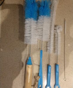 Turbo Microfiber Bottle Brush Cleaner Pack - Set of 5 Bottle Brushes for Cleaning Baby Bottles, Water Bottles, Tumblers, Wine Decanters, Flask, Bong, Vase Cleaner - One Straw Cleaner Brush 41 A1BWnh9XXAL