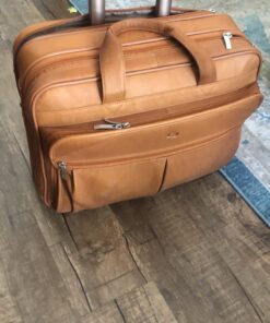Solo Walker Leather Rolling Laptop Bag, Tan 47 A1BaUBW6ML