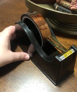 Desktop Tape Dispenser Adhesive Roll Holder (Fits 1" & 3" Core) with Weighted Nonskid Base Black plastic 46 A1CPEUrdXVL