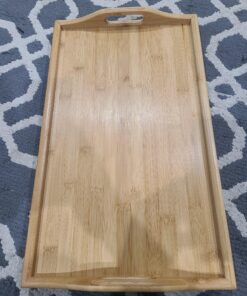 Greenco Bed Tray Table with Foldable Legs, Breakfast Tray with Handles, Eating, Working, Laptop or Snacking - Breakfast Trays for Bed - 100% Natural Bamboo for Strength and Beauty - 20" L x 12" W 1 Pack 32 A1CRUVbI0L