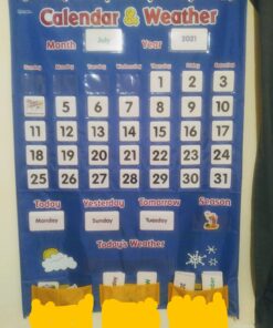 Learning Resources Calendar & Weather Pocket Chart - Classroom Calendar, Calendar and Weather Chart for Classroom, Teacher and Back to School Supplies 40 A1DJdR8L6OL 1