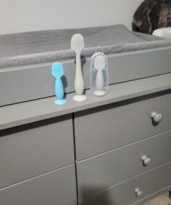 Bumco 2-PACK Diaper Cream Spatula - FULL-SIZE + MINI Baby Bum Brush with TRAVEL CASE - Diaper Cream Applicator for Baby - Baby Necessities - Suitable for Aquaphor, Desitin - Gray Full + Mini Bundle Gray + Gray 21 A1DTD4HUYqL