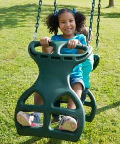 Swing-N-Slide WS 3452 Heavy Duty Two Person Dual Glider Swing, with Coated Chains to Prevent Pinching, 18" W x 25 in H x 40" L, Green 10 A1DiR9cGW3L