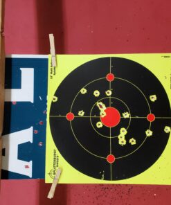 Splatterburst Targets - 12 inch Multi-Bullseye Splatter Target - Easily See Your Shots Burst Bright Fluorescent Yellow Upon Impact - Made in USA 50 Pack 20 A1E45vCEeWL