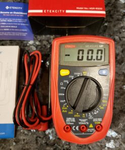Etekcity Digital Multimeter, AC DC Voltmeter Amp Volt Ohm Current Meter, Electrical Voltage Outlet Circuit Tester With Continuity Resistance Diode Test ,Two Build-In Ceramic Fuses, Red, MSR-R500 35 A1Edg95EpzL
