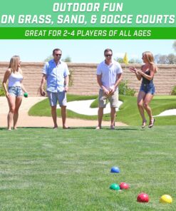 GoSports 90 mm Backyard Bocce Set with 8 Balls, Pallino, Case and Measuring Rope - Made from Premium Resin 26 A1EhfAg41VL
