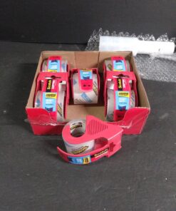 Scotch Heavy Duty Shipping Packing Tape, Clear, Holiday Shipping Supplies, 1.88 in. x 22.2 yd., 6 Tape Rolls with Dispensers 57 A1F8Lec dFL