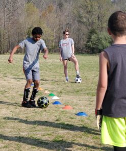 Vizari Malaga Soccer Shin Guards for Kids | Soccer Gear for Boys Girls | Protective Soccer Equipment | Adjustable Straps Black Medium 24 A1FGJ 4hgL