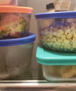 Pyrex Meal Prep Simply Store Glass Rectangular and Round Food Container Set (18-Piece, BPA-free), Multicolor 18 PC Set 41 A1GYWInF10L