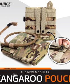 Source Hydration Pack 1 Liter Kangaroo with Molle Pouch Webbing for Easy Attachment to Tactical Vest or War Belt - Closed Cell Insulation Keeps Water Cool, Coyote Multicam 21 A1GogleybL
