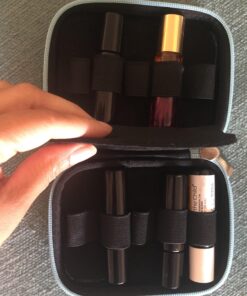 Aroma Outfitters Essential Oil Carrying Case. Premium Storage Protection & Organizer for Roller Bottles. Carry Case Protects up to 10 Roller Balls and Sample Drams - Perfect for Travel (Blue) 10 Bottle Blue 37 A1H9aNGQnsL