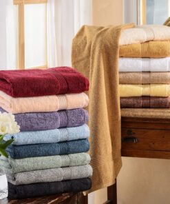 SUPERIOR Egyptian Cotton 6-Piece Towel Set, Bathroom Essentials, Towels for Bathroom, Apartment, Airbnb, Guest Bath, Face, Hand, Bath Towels, Washcloths, Absorbent, Fast Drying, Toast 6 Piece Towel Set 15 A1IXDOqDiFL