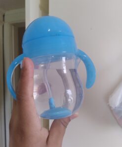 Munchkin® Any Angle™ Weighted Straw Trainer Cup with Click Lock™ Lid, 7 Ounce, Blue 1 Count (Pack of 1) 53 A1IZYNdFCoL