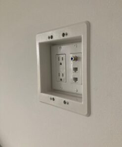 Arlington TVBU505-1 Recessed TV Box Wall Plate Kit Paintable 2-Gang, White Plastic 2 Gang 39 A1IfJBnukoL