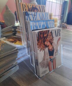 SourceOne Premium 4-Tier Magazine and Brochure Holder – Clear Acrylic Countertop Organizer 1 Pack 13 A1IyeErxLlL