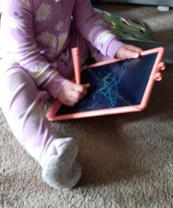 KOKODI LCD Writing Tablet, 10 Inch Colorful Toddler Doodle Board Drawing Tablet, Erasable Reusable Electronic Drawing Pads, Educational and Learning Toy for 3-6 Years Old Boy and Girls Pink 10in 32 A1J aphQXHL
