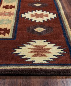 Alternative view of Rizzy Home Collection Wool Area Rug, 3' x 5', Burgundy/Tan/Rust/Navy/Sage Southwest/Tribal Rectangular 3 ft x 5 ft