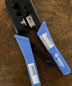 TRENDnet Crimping Tool, Crimp, Cut, And Strip Tool, For Any Ethernet or Telephone Cable, Built-In Cutter And Stripper, 8P-RJ-45 And 6P-RJ-12, RJ-11, All Steel Construction, Black, TC-CT68 37 A1L4RrrjY1L