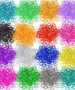 Loom Rubber Bands 4800 pc Refill Kit w 16 Unique Rainbow Colors (300 of Each) & 200 Clips - Works w All Rubber Band Jewelry Looms - DIY Gift for Girls Boys & Bracelet Making Craft for Kids and Camps 17 A1LU2GyMEjL