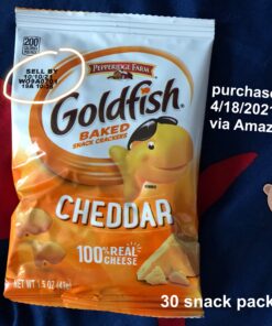 Pepperidge Farm Goldfish Cheddar Crackers, 1.5 oz. Snack Packs, 30-count Multi-pack Box Cheddar 30ct 39 A1LejTJgL8L