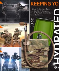Source Hydration Pack 1 Liter Kangaroo with Molle Pouch Webbing for Easy Attachment to Tactical Vest or War Belt - Closed Cell Insulation Keeps Water Cool, Coyote Multicam 18 A1LutXMeghL