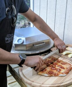 Onlyfire Stainless Steel Pizza Oven Kit for 22 Inch Charcoal Kettle Grilll - Outdoor Grill Top Pizza Oven Kit, Pizza Maker Tool Set Including Pizza Chamber, Pizza Stone, Pizza Peel and Thermometer 46 A1MgXixURML