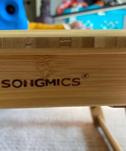 SONGMICS Laptop Desk, Folding Lap Tray, Bamboo Bed Desk with Tilting Top, Small Drawer, for Home Office, Bedroom, Natural ULLD01N 96 A1N32TOf4NL