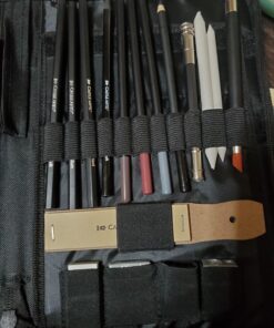 Castle Art Supplies Graphite Drawing Pencils and Sketch Set (40-Piece Kit), Complete Artist Kit Includes Charcoals, Pastels and Zippered Carry Case, Rare Pop-Up Stand 30 A1Niby1UIVL