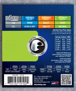 Alternative view of Elixir Strings 19102 Coated Nickel Electric Guitar Strings, Medium (.011-.049),Gold