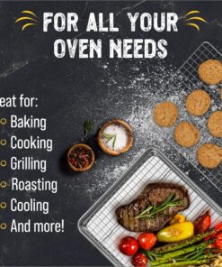 Checkered Chef Baking Sheets for Oven - Half Sheet Pan with Stainless Steel Wire Rack Set 1-Pack - Easy Clean Cookie Sheets, Aluminum Bakeware Half Sheet 1 Pack 29 A1PbhB0xY1L