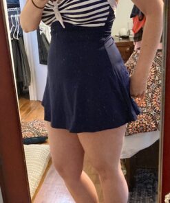 COCOSHIP Vintage Sailor Pin Up Swimsuit Retro One Piece Skirtini Cover Up Swimdress(FBA) Large Navywhite(fast Ship) 36 A1PdbRIuD6L