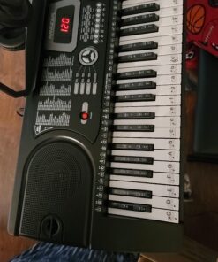 Hamzer 61-Key Portable Electronic Keyboard Piano with Stand, Stool, Headphones, Microphone & Sticker Sheet 63 A1RE0R9JUWL