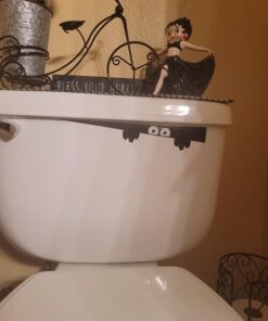 (2) Sticker Connection | Toilet Monster Bathroom Decal | Sticker Funny Kids Vinyl Decal Potty Training Halloween | 2"x12" (Black) 39 A1RegYmt1EL