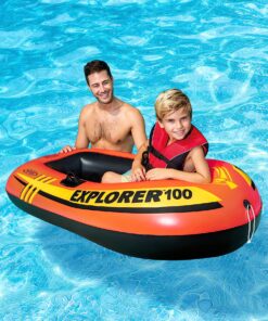 INTEX Explorer Inflatable Boat Series: Dual Air Chambers – Welded Oar Locks – Grab Handles – Bow Rope – Sporty Design Explorer 100 22 A1Si6tYr5aL