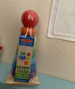 Melissa & Doug Rainbow Stacker Wooden Ring Educational Toy - Wooden Rainbow Stacking Rings Baby Toy, Stacker Toys For Infants And Toddlers 47 A1TNQPjqVeL
