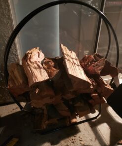 Sunnydaze Outdoor Firewood Log Hoop and Cover Set - Powder-Coated Steel Rack and PVC Cover - Black - 40-Inch 40 in 37 A1TjniRubmL