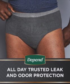 Depend Real Fit Incontinence Underwear for Men, Disposable, Maximum Absorbency, Large/Extra-Large, Grey, 52 Count (2 Packs of 52), Packaging May Vary 11 A1TukaxWhML